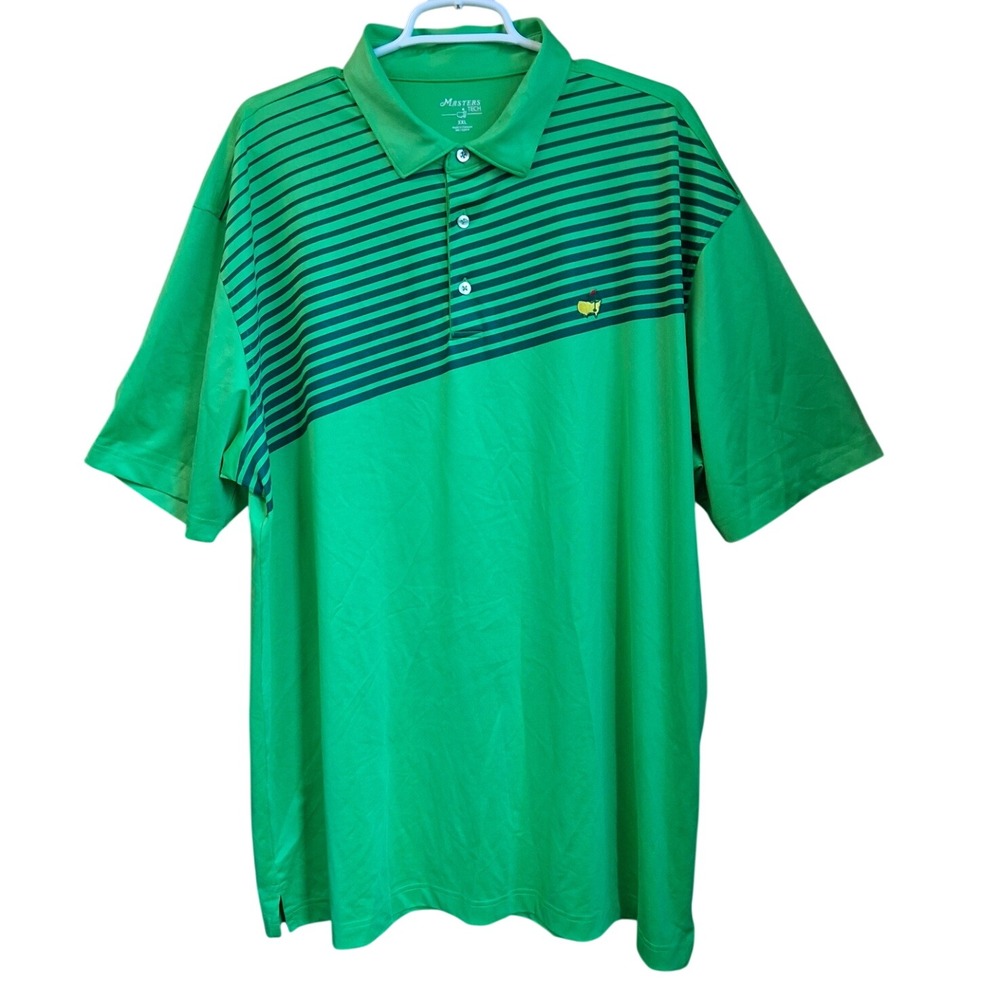 Masters Tech Green Golf Polo Shirt Performance UPF30 Lightweight XXL EUC